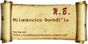 Milankovics Borbála névjegykártya